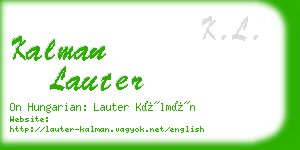 kalman lauter business card